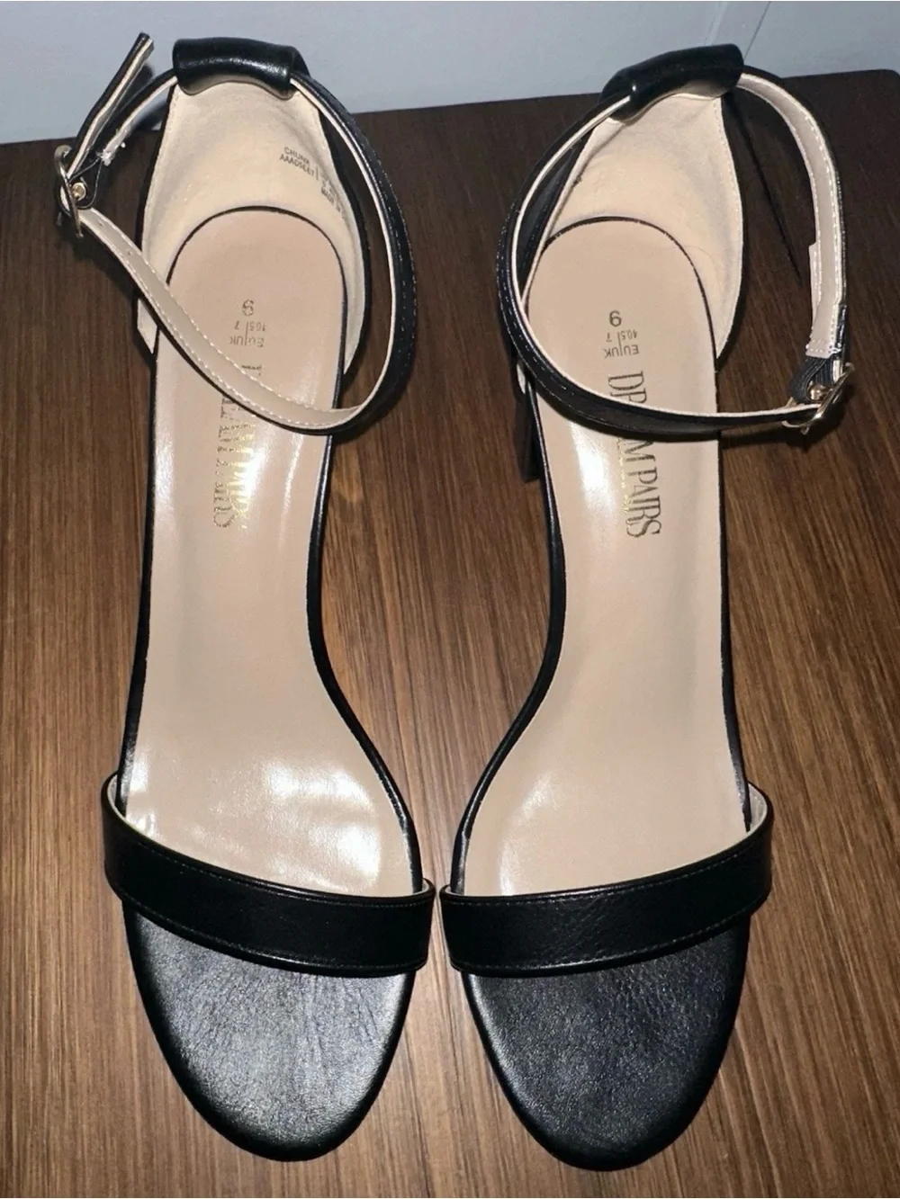 Brand New DREAM PAIRS Women’s 9 Dress Sandals Black Open Toe Heels Ankle Strap